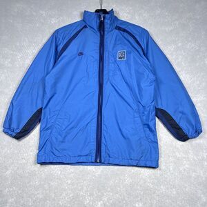 Vintage Nike Jacket Big Boys Large Blue Full Zip Up Windbreaker Coat Kids